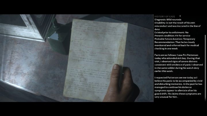 In the cell of our first hero, from the prologue of the game, you will find information about his health condition - Secrets | The Dark Pictures Man of Medan Guide - Secrets - The Dark Pictures Man of Medan Guide