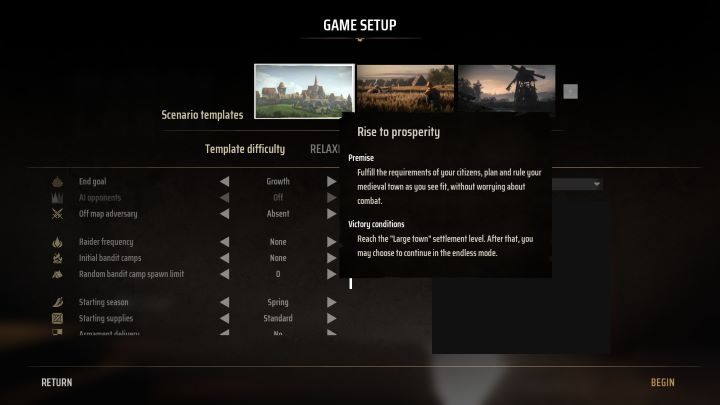 When starting a new game in Manor Lords, you will have several scenarios to choose from - Manor Lords: Tips and tricks - Basics - Manor Lords Guide