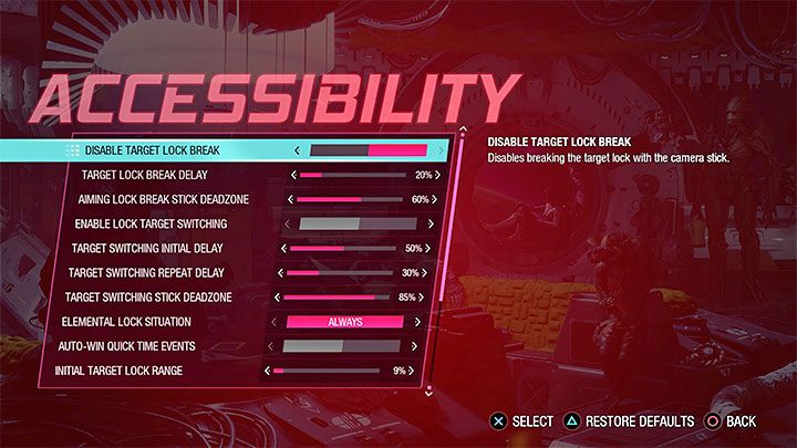 Guardians of the Galaxy has several options to facilitate playing the game and completing it for people with different disabilities - Guardians of the Galaxy: Accessibility - Appendix - Guardians of the Galaxy Guide