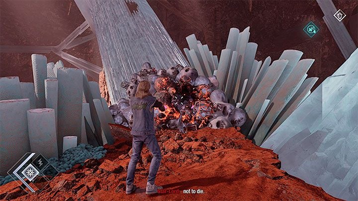 Travel further until you reach a large crystal - unfortunately, Drax won't be able to push it - Guardians of the Galaxy: Chapter 10 - walkthrough, solution - Walkthrough - Guardians of the Galaxy Guide