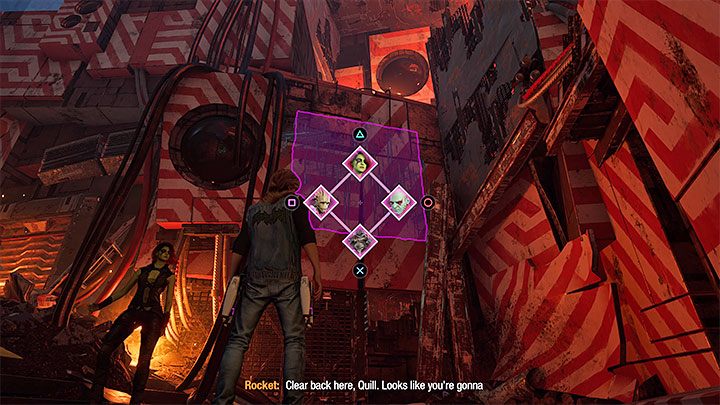 You'll finally reach a barricaded pathway - attempting to use Wind Shot on it will fail - Guardians of the Galaxy: Chapter 12 - walkthrough, solution - Walkthrough - Guardians of the Galaxy Guide