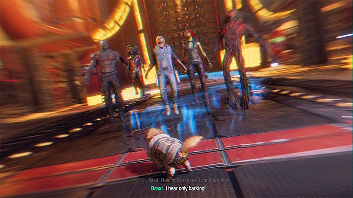 After the conversation begins, you'll learn that Cosmo is under the influence of his Promise - you can make an attempt to free him from it - Guardians of the Galaxy: Chapter 12 - walkthrough, solution - Walkthrough - Guardians of the Galaxy Guide