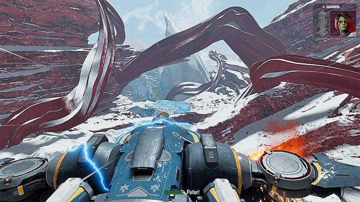 Once you reach Maklu IV, a cut-scene will start depicting an emergency landing - Guardians of the Galaxy: Chapter 13 - walkthrough, solution - Walkthrough - Guardians of the Galaxy Guide