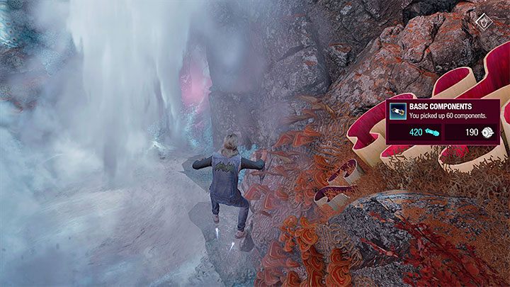 Take the main road, but keep an eye out for the waterfall from picture 1, which you will notice shortly after you start exploring the cave on the right - Guardians of the Galaxy: Chapter 10 - All secrets/collectibles, list - Secrets and Finds - Guardians of the Galaxy Guide