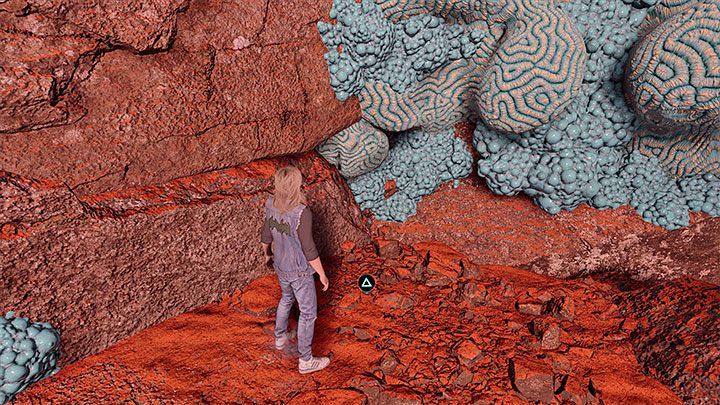 Move around the chasm and crouch to go under the crystals (Figure 1) - Guardians of the Galaxy: Chapter 10 - All secrets/collectibles, list - Secrets and Finds - Guardians of the Galaxy Guide