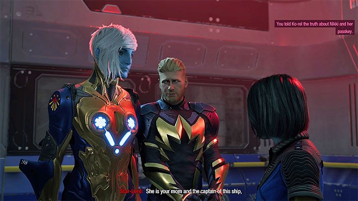 Your actions will lead to informing Ko-Rel that Nikki has a personal device - the girl will lose her access card - Guardians of the Galaxy: Important choices - Chapter 2 - Important choices - Guardians of the Galaxy Guide