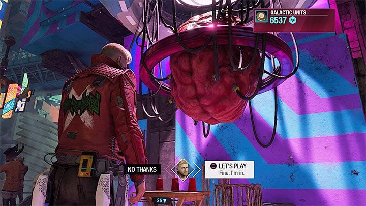 Hawker - he offers the three cups game - Guardians of the Galaxy: Important choices - Chapter 6 - Important choices - Guardians of the Galaxy Guide