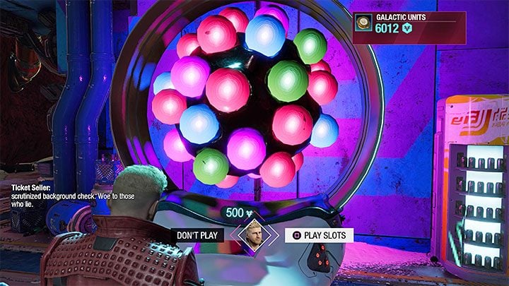 Slots - you can play for 500 credits - Guardians of the Galaxy: Important choices - Chapter 6 - Important choices - Guardians of the Galaxy Guide