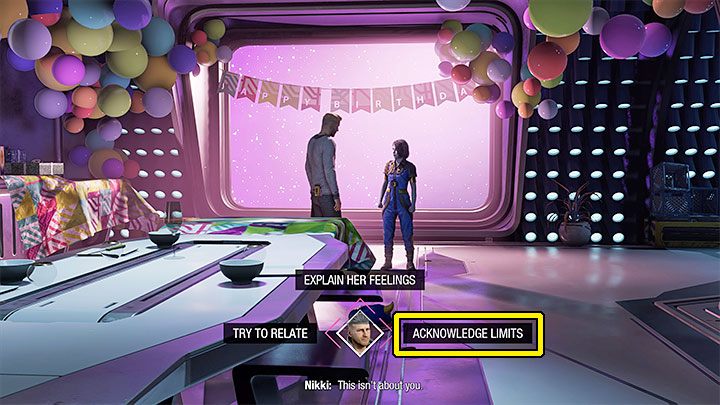 A scene of confrontation with Nikki - The Matriarch will be played - Guardians of the Galaxy: Important choices - Chapter 15 - Important choices - Guardians of the Galaxy Guide