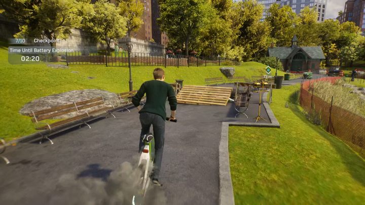 In this task, you have to pass 10 checkpoints while riding a bicycle - Spider-Man 2: All EMF Experiments - plants puzzles - Secrets and Collectibles - Spider Man 2 Guide