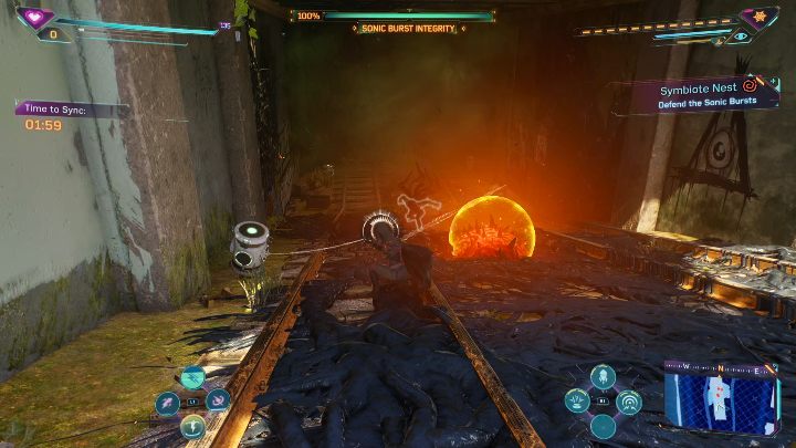 You'll find the nest in the tunnel - Spider-Man 2: All Symbiote Nests - locations - Secrets and Collectibles - Spider Man 2 Guide