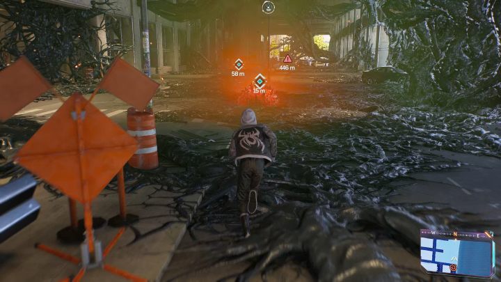 This collectible is located under the bridge in the eastern part of the Upper East Side - Spider-Man 2: All Symbiote Nests - locations - Secrets and Collectibles - Spider Man 2 Guide