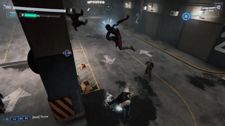 There will be a quite long skirmish ahead of you - Marvels Spider-Man: Up The Water Spout... - walkthrough - Main missions - Spider-Man Game Guide