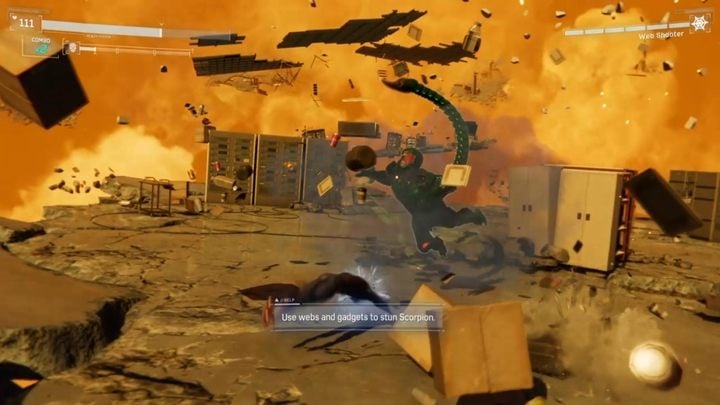 You will reach another unreal world but this time with Scorpio - Marvels Spider-Man: Streets of Poison - walkthrough - Main missions - Spider-Man Game Guide