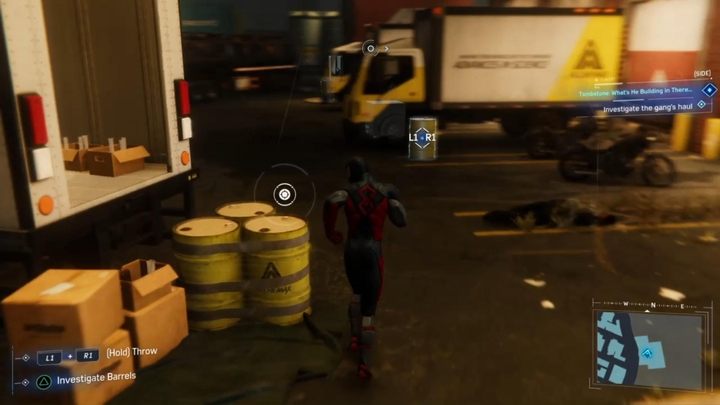 You begin the mission within the magazine premises - Marvels Spider-Man: Tombstone: Whats He Building in There... - walkthrough - Side Missions - Spider-Man Game Guide