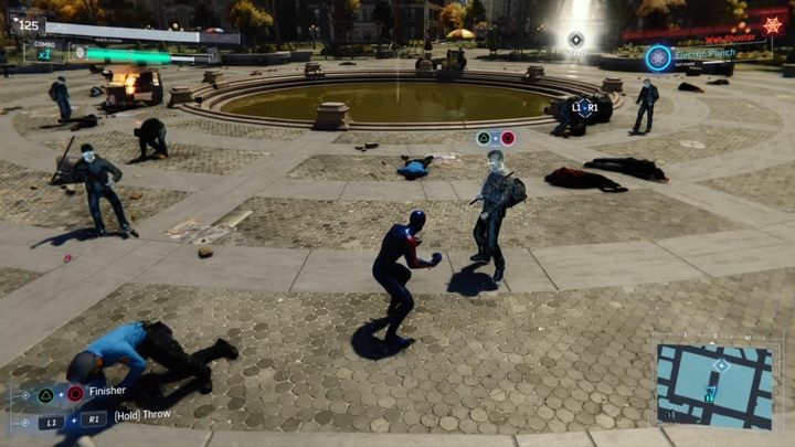 On the spot, you have to deal with a large group of transformed residents - Marvels Spider-Man: Home Team Advantage - walkthrough - Side Missions - Spider-Man Game Guide