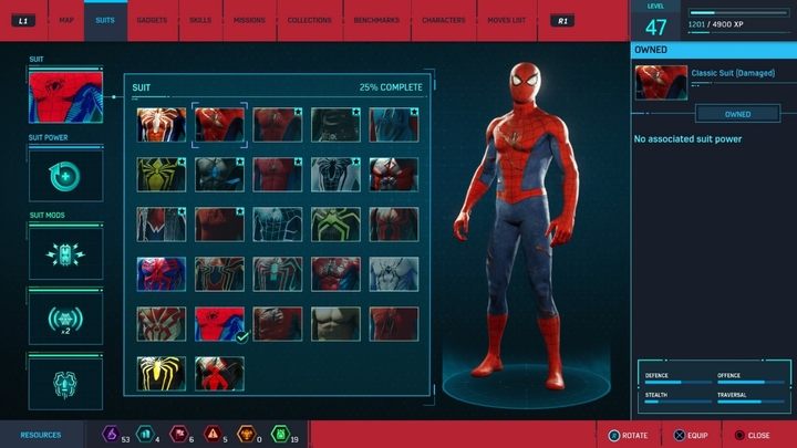 This suit doesnt have any powers - Marvels Spider-Man: All in-game suits - Suits and Gadgets - Spider-Man Game Guide