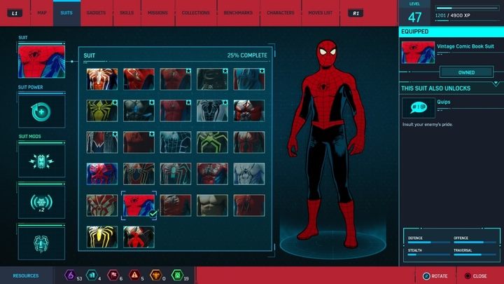 Crafting costs: 3 Base Tokens, 2 Crime Tokens, 4 Challenge Tokens - Marvels Spider-Man: All in-game suits - Suits and Gadgets - Spider-Man Game Guide