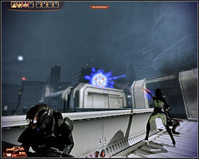 Order your squad members to take cover behind a concrete wall, because youre going to be attacked by several assault drones in just a few seconds - Mass Effect 2: Freedoms Progress - Prologue walkthrough - Main quests - Mass Effect 2 Guide & Walkthrough