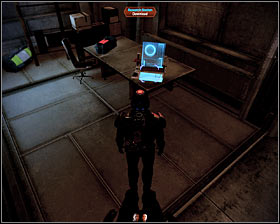 When you get to the end of the corridor you should first take some time to explore a small warehouse to the left - Mass Effect 2: Dossier: The Professor - walkthrough - Main quests - Mass Effect 2 Guide & Walkthrough