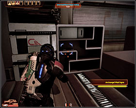 At least one of the mercenaries will make his way to the upper floor and hell start banging on the door where the Archangel is hiding - Mass Effect 2: Dossier: Archangel - walkthrough - Main quests - Mass Effect 2 Guide & Walkthrough