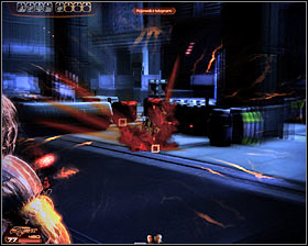 I wouldnt recommend acting defensively here, because youll want to be more aggressive if you want to end this fight sooner rather than (much) later - Mass Effect 2: Dossier: The Justicar - walkthrough - Main quests - Mass Effect 2 Guide & Walkthrough