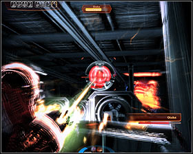 An Oculus will attack the ship for the second time and the rules of this battle wont change - you will still have to use a heavy weapons and hide behind solid objects to avoid laser attacks - Mass Effect 2: Stop the Collectors - Finale Part 1 - walkthrough - Main quests - Mass Effect 2 Guide & Walkthrough