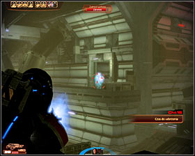 Youll soon end up in a large engine room and you should order your followers to take cover on the upper balcony (first screenshot) - Mass Effect 2: Imminent Ship Crash - N7 walkthrough - N7 quests - Mass Effect 2 Guide & Walkthrough