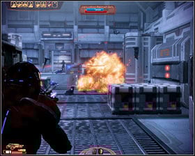 Youll now have to take part in the first serious battle of this mission during which youll be going against Blue Suns soldiers - Mass Effect 2: MSV Strontium Mule - N7 walkthrough - N7 quests - Mass Effect 2 Guide & Walkthrough