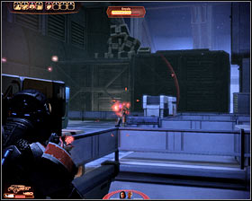 Pay attention to moving containers during the course of this battle (first screenshot) and try using them to your advantage - Mass Effect 2: Miranda: The Prodigal - walkthrough - Companion quests - Mass Effect 2 Guide & Walkthrough