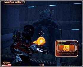 If you manage to get to the other side of the room without triggering an alarm youll have a chance to blow up a geth hub (first screenshot) and the explosion will damage or destroy most of the geth who were connected to the hub - Mass Effect 2: Legion: A House Divided - walkthrough - Companion quests - Mass Effect 2 Guide & Walkthrough