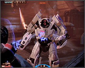 Sooner or later youll have to retreat to the objects located close to the entrance and thats because of the flames shooting from the ceiling - Mass Effect 2: Zaeed: Price of Vengeance - walkthrough - DLC quests - Mass Effect 2 Guide & Walkthrough