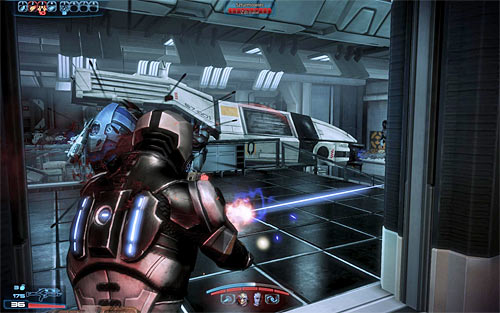 A new battle will start as soon as the cut-scene has ended and youll have to quickly eliminate the troopers that have landed inside this room - Mass Effect 3: Arrae: Ex-Cerberus Scientists - walkthrough - Missions outside the Citadel - Mass Effect 3 Guide