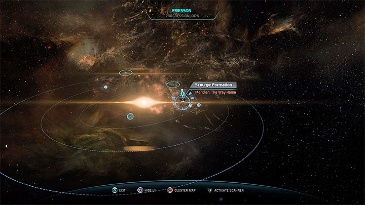 An example of a system with the Scourge - you can find new anomalies within them - Meridian: The Way Home | Priority Ops - Priority Ops (Main quests) - Mass Effect: Andromeda Game Guide