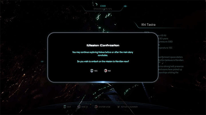 Head back to the Civki system and approach the Khi Tasira station that you visited in the previous main storyline quest - Meridian: The Way Home | Priority Ops - Priority Ops (Main quests) - Mass Effect: Andromeda Game Guide