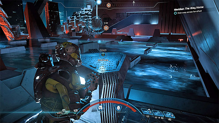 The second relay is located in the eastern part of the room, but you have to wade through the southern part to reach it - Meridian: The Way Home | Priority Ops - Priority Ops (Main quests) - Mass Effect: Andromeda Game Guide