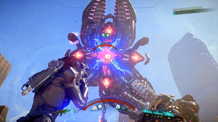 ...and then at his head when it becomes vulnerable. - Architect on Elaaden | Quest on Elaaden - Elaaden - Mass Effect: Andromeda Game Guide