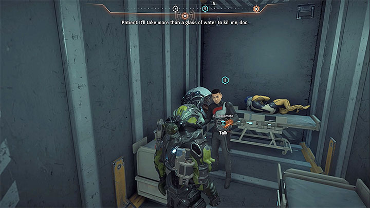 Nakamoto is in one of the containers in slums - Modern Medicine | Kadara side quests - Kadara - Mass Effect: Andromeda Game Guide