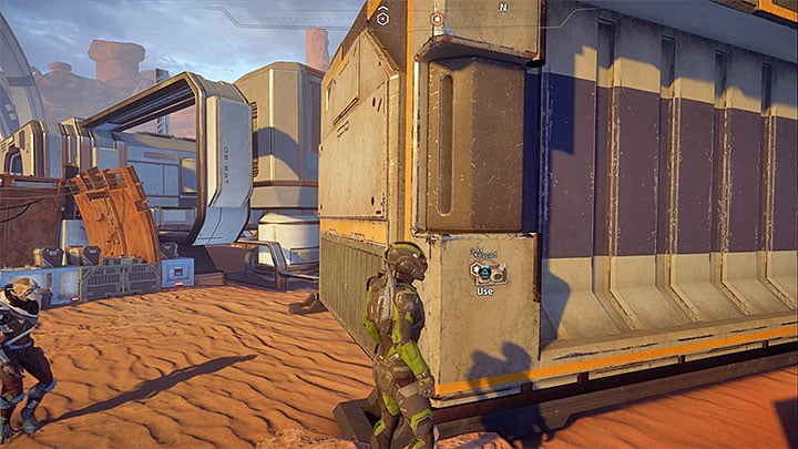 The console that opens the container is on the side - A Better Beginning | Priority Ops - Priority Ops (Main quests) - Mass Effect: Andromeda Game Guide