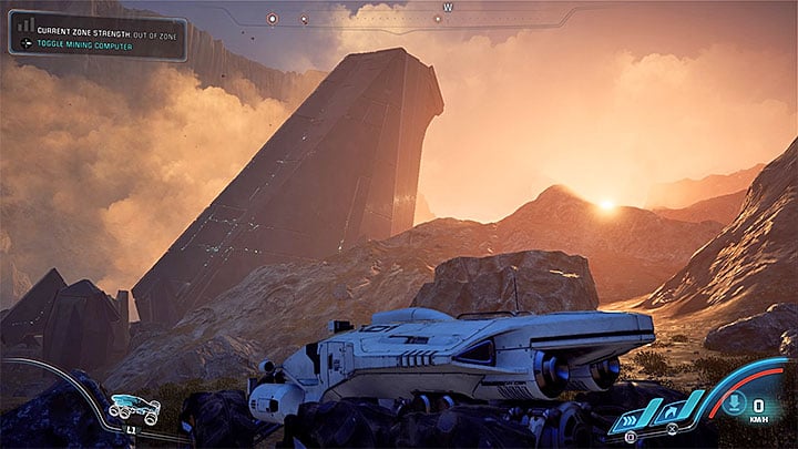 The first monolith can be found north from Kadara Port - Healing Kadaras Heart | Kadara side quests - Kadara - Mass Effect: Andromeda Game Guide