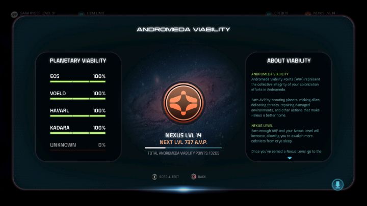 Planet viability can be checked in the game. - Planet viability | Gameplay basics - Gameplay basics - Mass Effect: Andromeda Game Guide