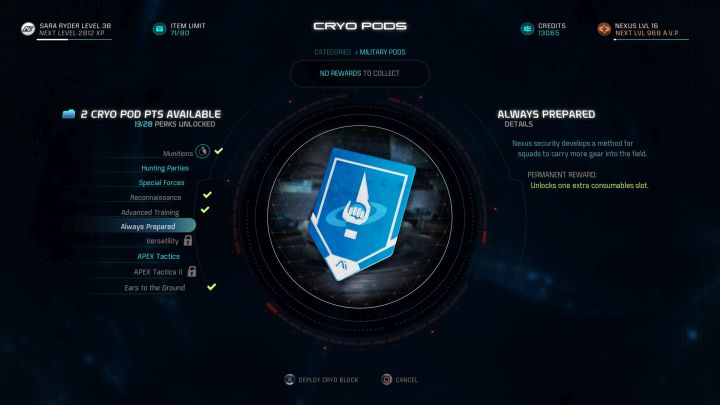 With this cryo pod capsule you will be able to carry more Consumables. - How to increase the amount of carried Consumables in Mass Effect: Andromeda? - FAQ - Frequently asked questions - Mass Effect: Andromeda Game Guide