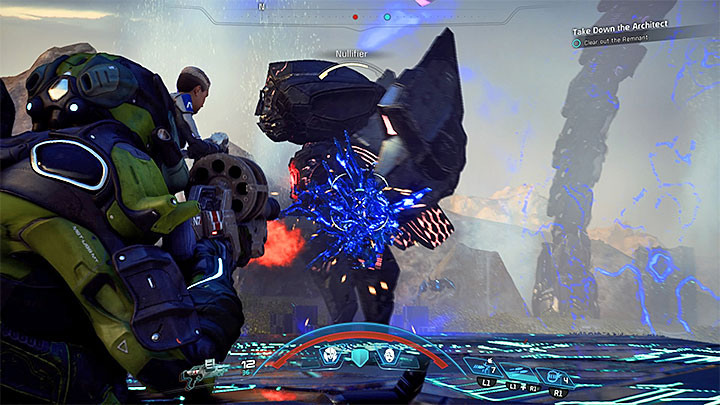 Try to always defeat all of the regular bots before you can weaken the Architect again - Take Down the Architect on Kadara | Kadara | Heleus Assignments - Kadara - Mass Effect: Andromeda Game Guide