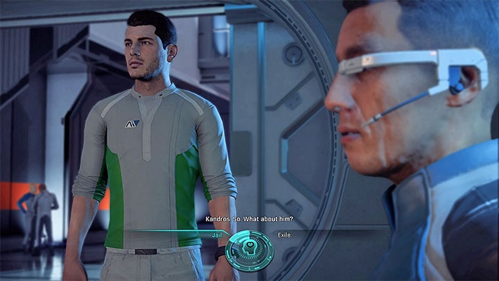 Spender can be either exiled or imprisoned - Nakmor Drack: A Future for Our People (loyalty mission) | Allies and Relationships - Allies and Relationships quests - Mass Effect: Andromeda Game Guide