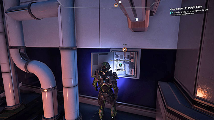 Proceed through the newly unlocked corridor - Cora Harper: At Dutys Edge (loyalty mission) | Allies and Relationships - Allies and Relationships quests - Mass Effect: Andromeda Game Guide