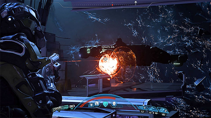 Destroy Valiants orb to be able to hit him with conventional attacks - Cora Harper: At Dutys Edge (loyalty mission) | Allies and Relationships - Allies and Relationships quests - Mass Effect: Andromeda Game Guide