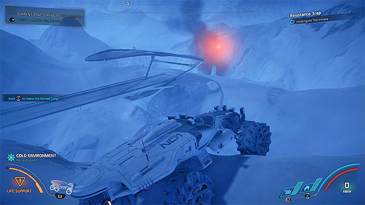 Use Nomad to get to the place where you can see the smoke - Other quests | Voeld side quests - Voeld - Mass Effect: Andromeda Game Guide