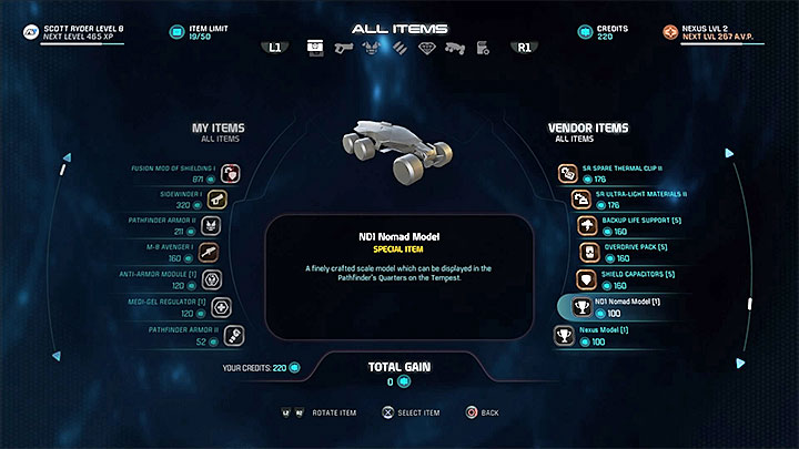This model can be bought from one of the vendors in Nexus: Docking Bay - List of scale models for the captains cabin in Mass Effect: Andromeda - FAQ - Frequently asked questions - Mass Effect: Andromeda Game Guide
