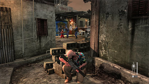After reaching the next area, hide behind the bricks - Chapter IX - p. 2 - Walkthrough - Max Payne 3 Game Guide & Walkthrough