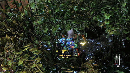 Stay in the beginning location and search the area on your left finding another fragment of a gun hid in the shrubs (screen) [Golden Gun - DE - Chapter IX - p. 2 - Walkthrough - Max Payne 3 Game Guide & Walkthrough